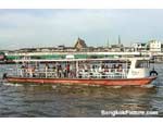 Taking a ferry across the river of Bangkok